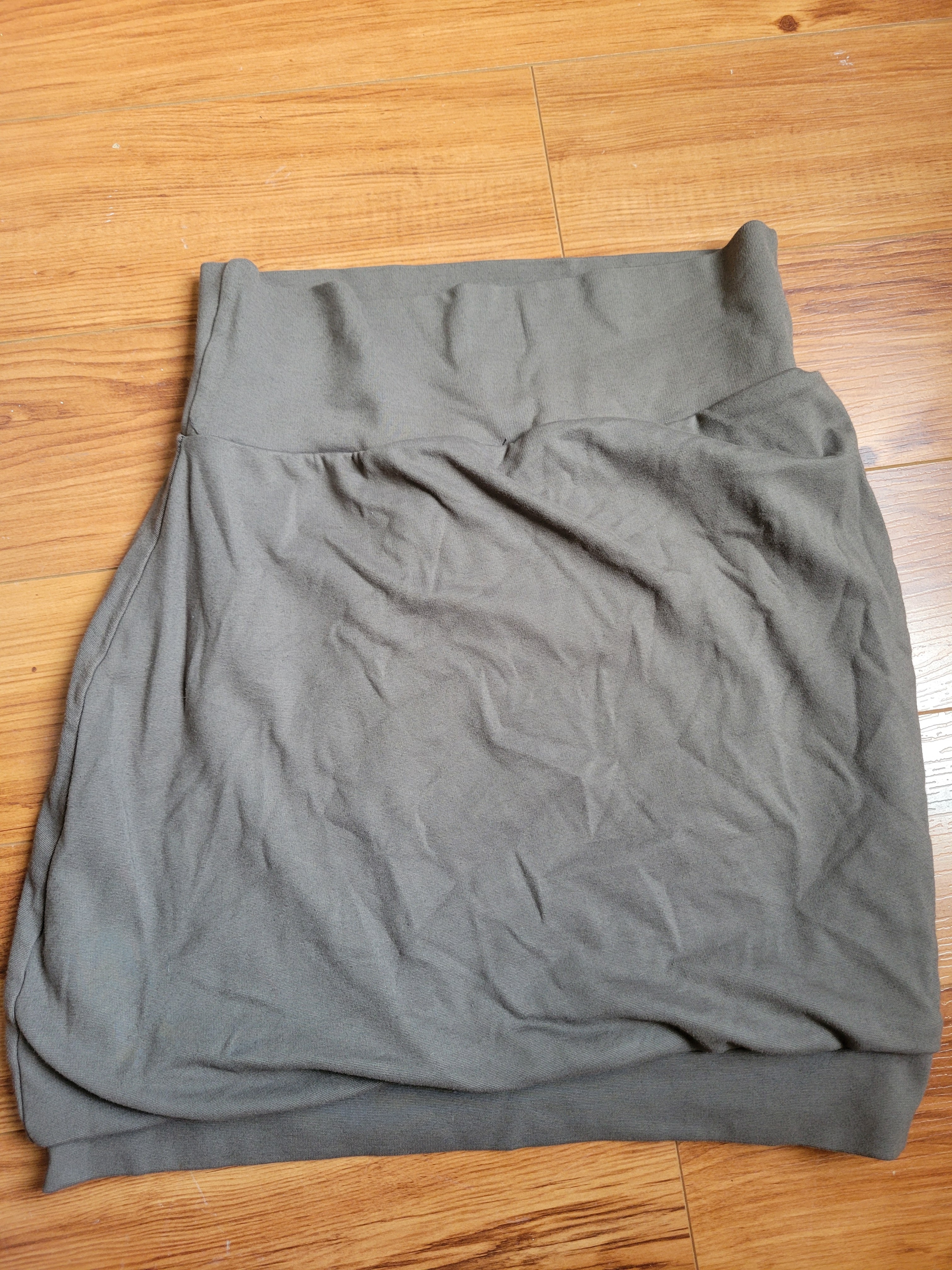 Gray High Waist Bubble Hem Mini Skirt